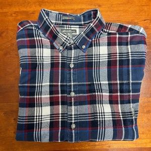 Eddie Bauer Blue  plaid Flannel Shirt
